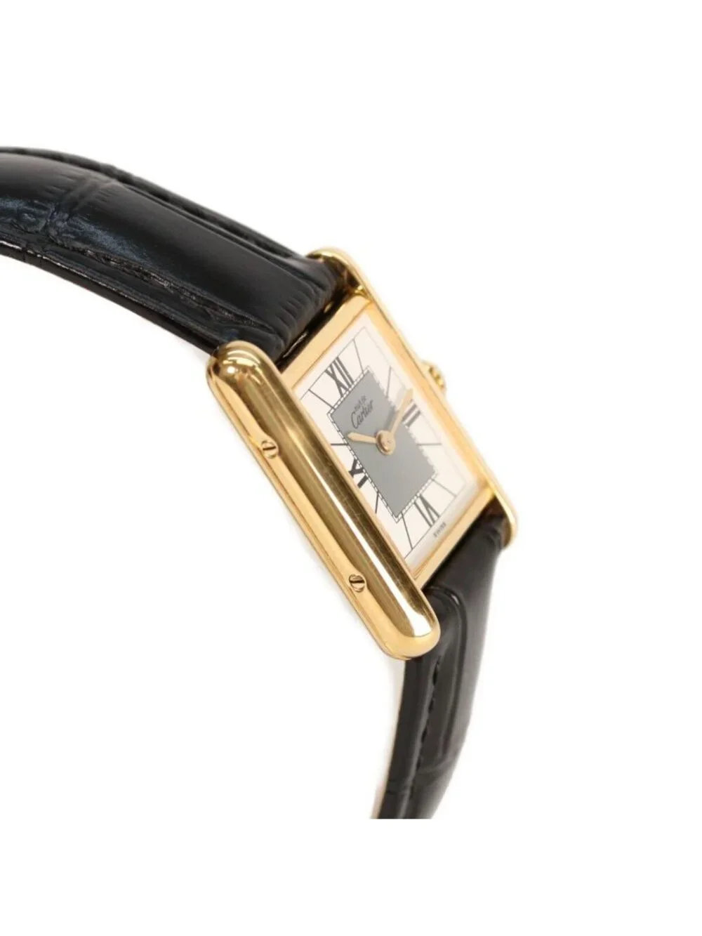 Cartier 925 Must Tank Vermeil SM Quartz Leather